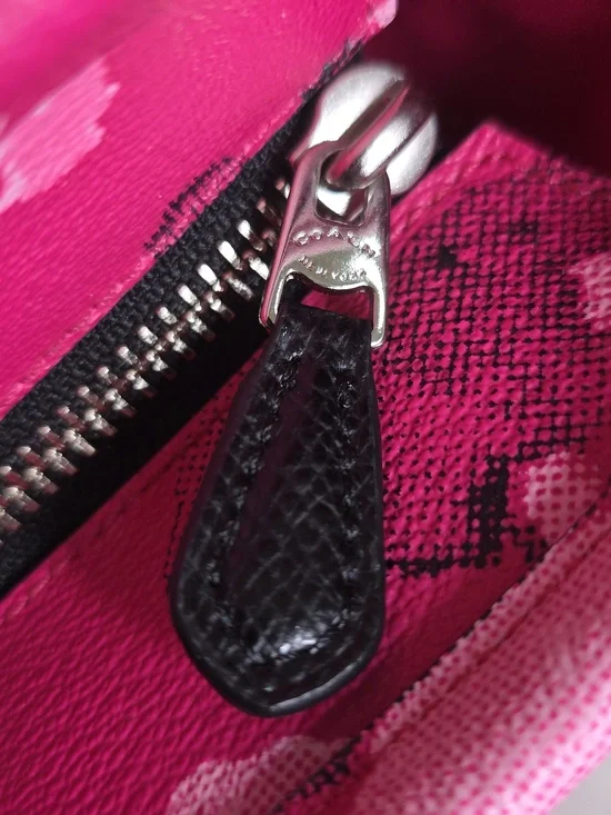 COACH F35161 PINK FLORAL/Silvertone Street Zip Tote Project Bag FAIR - Picture 16 of 17